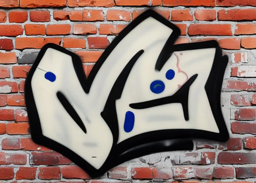 Ziegelmauer mit Graffiti