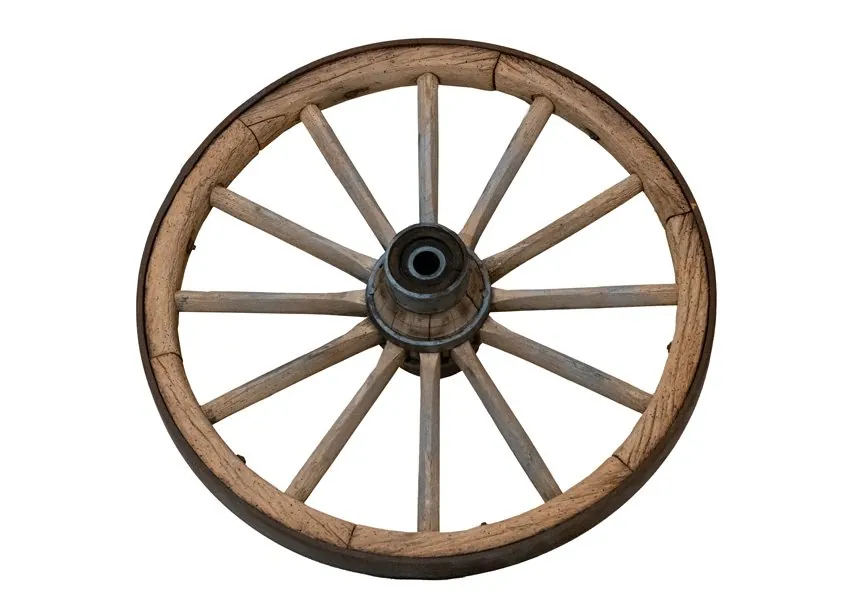 Wagenrad nach dem Strahlen